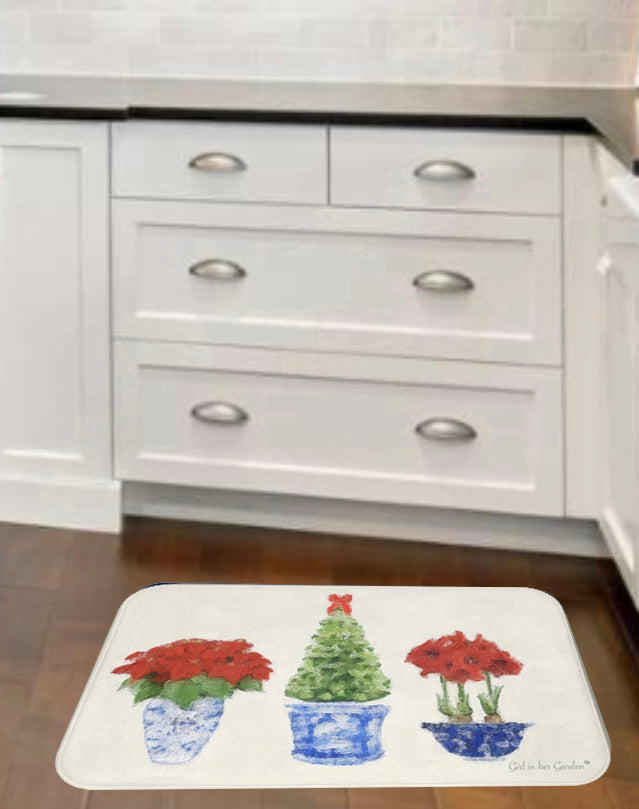 Kitchen Bath Cushion Mat,  Christmas Trio