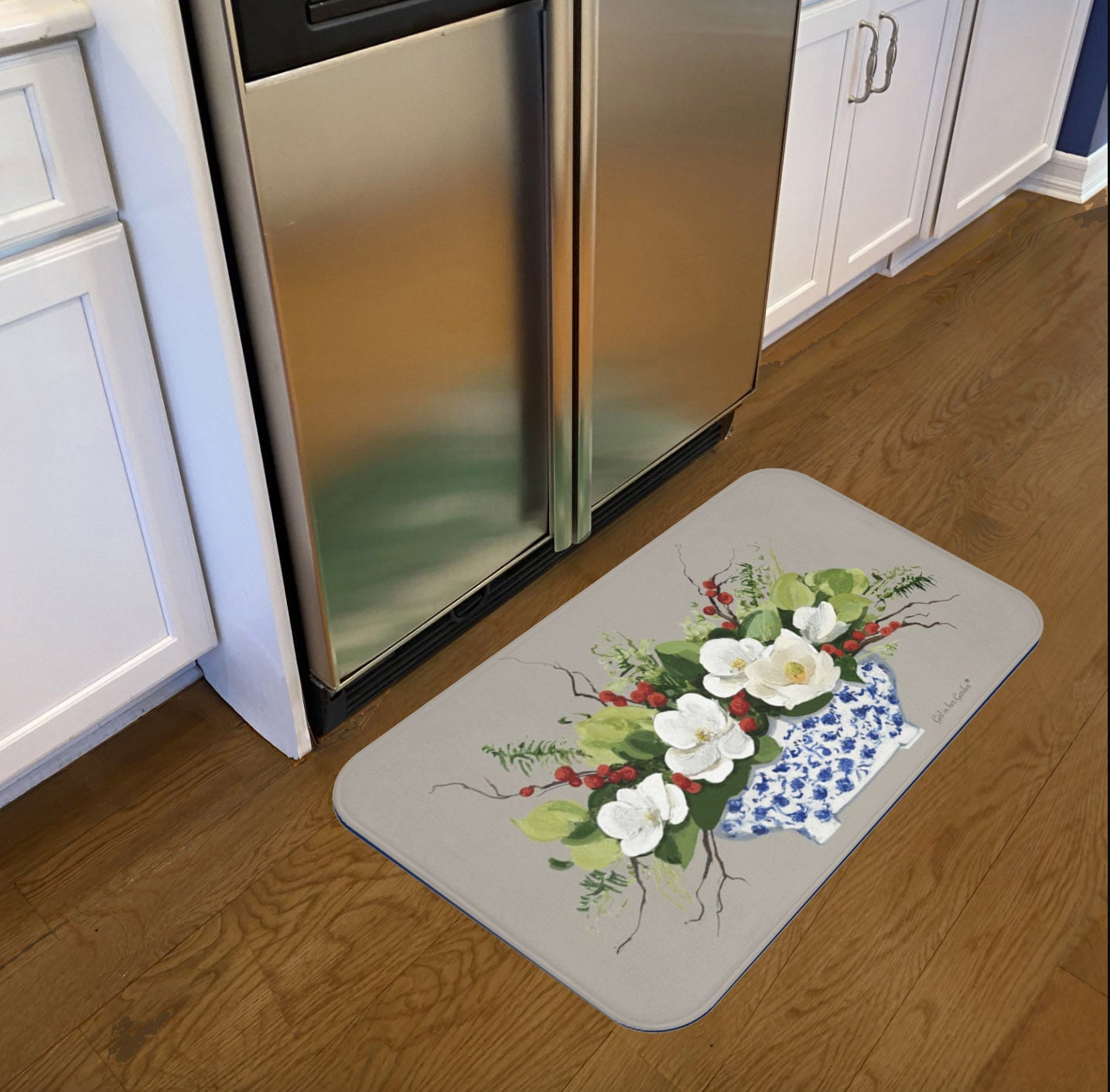 Kitchen, Bath  Cushion Mat Beige Christmas Planter