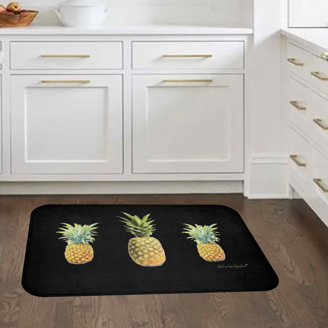 Kitchen,Bath Cushion Mat, Painted Pineapples