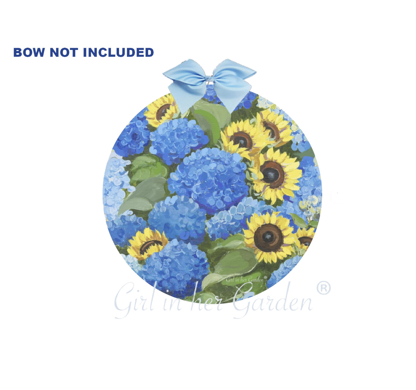 Sunflowers & Hydrangeas Door Hanger
