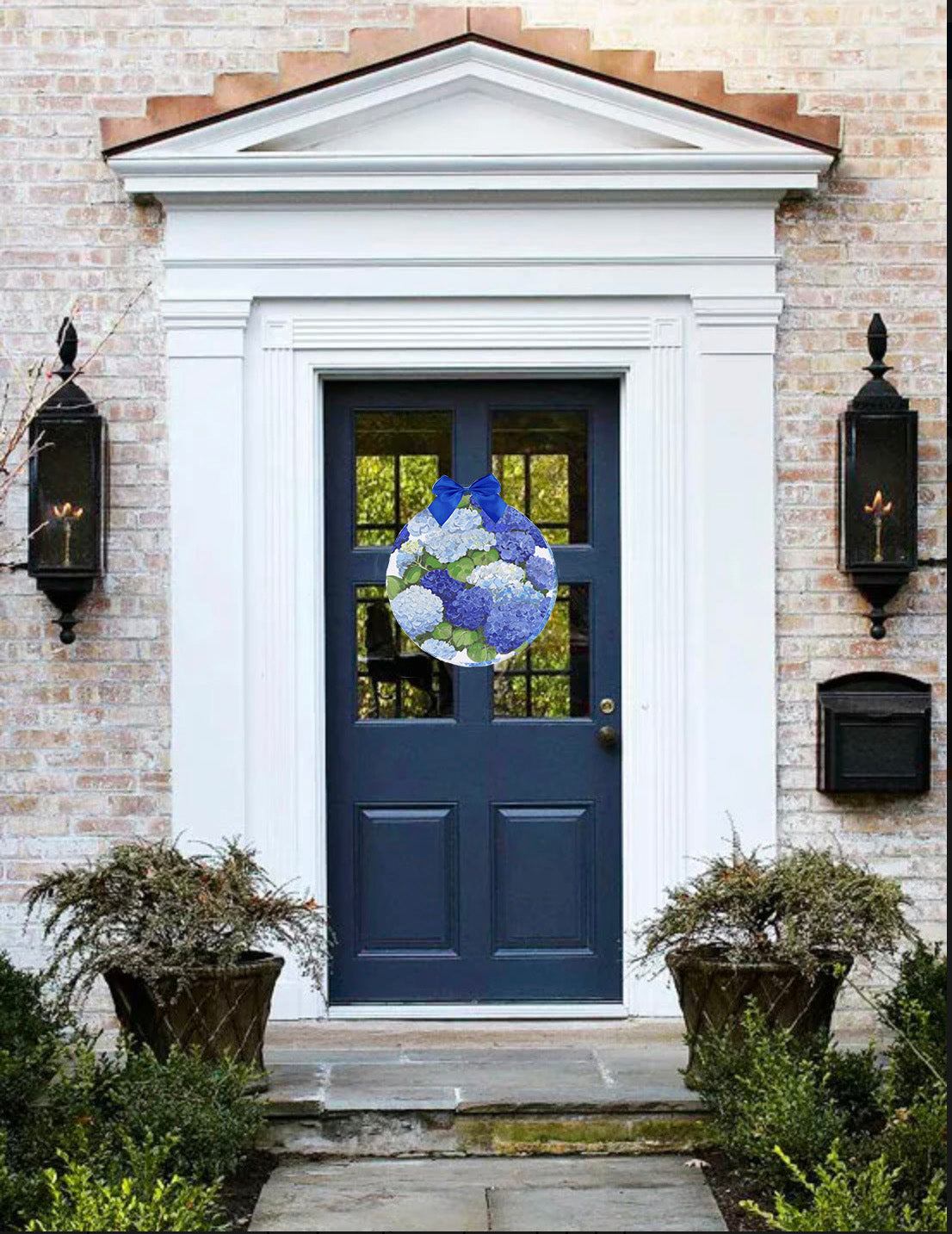 Multi-Blue Hydrangea Door Hanger