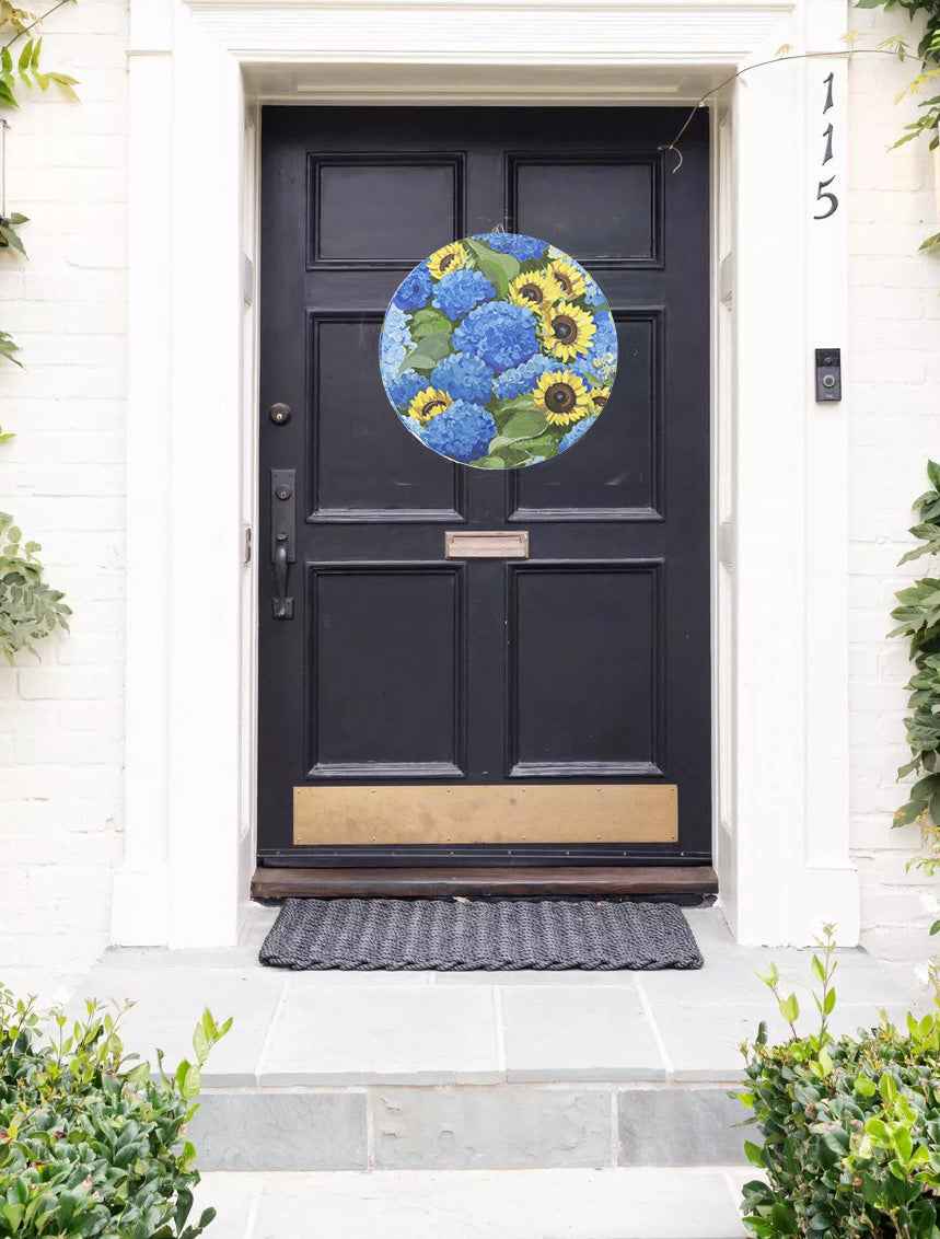 Sunflowers & Hydrangeas Door Hanger
