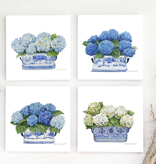 Hydrangea Ceramic Coaster Set