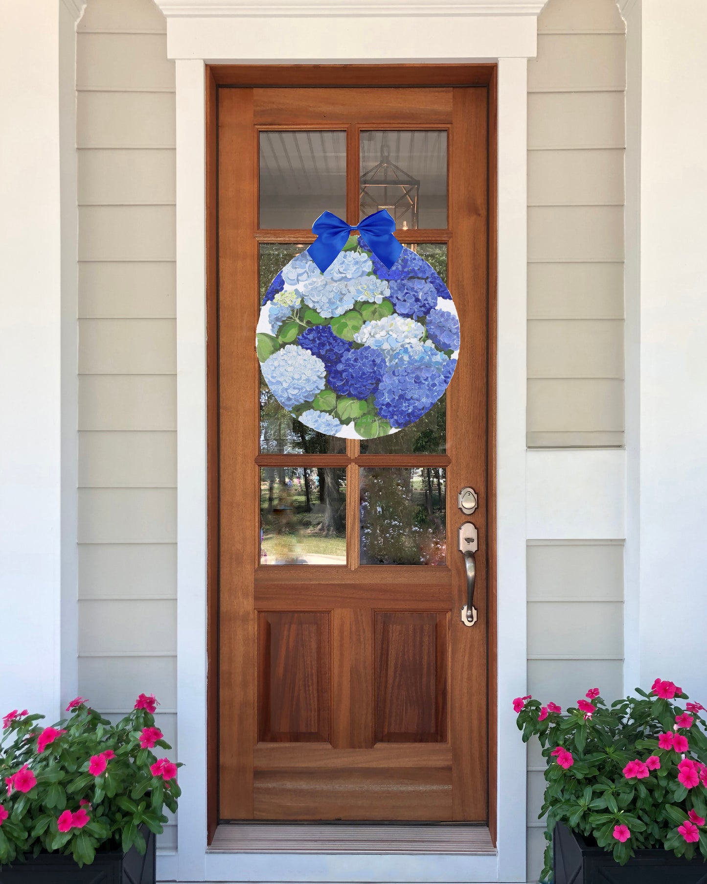 Multi-Blue Hydrangea Door Hanger