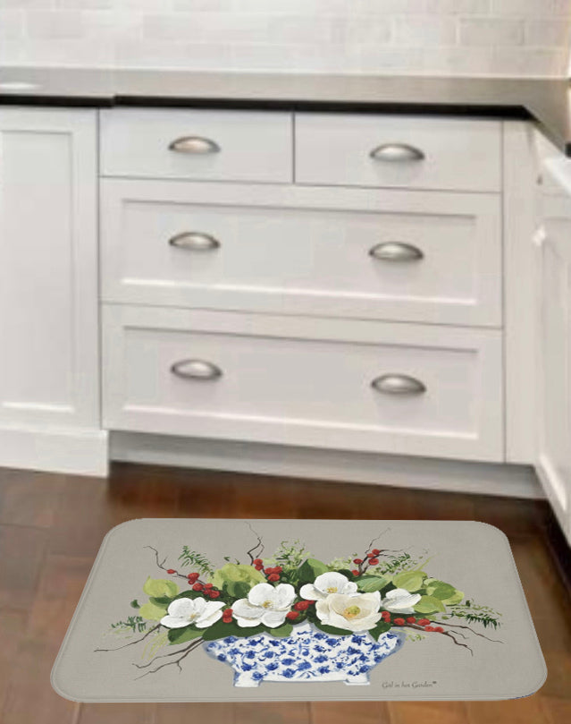 Kitchen, Bath  Cushion Mat Beige Christmas Planter