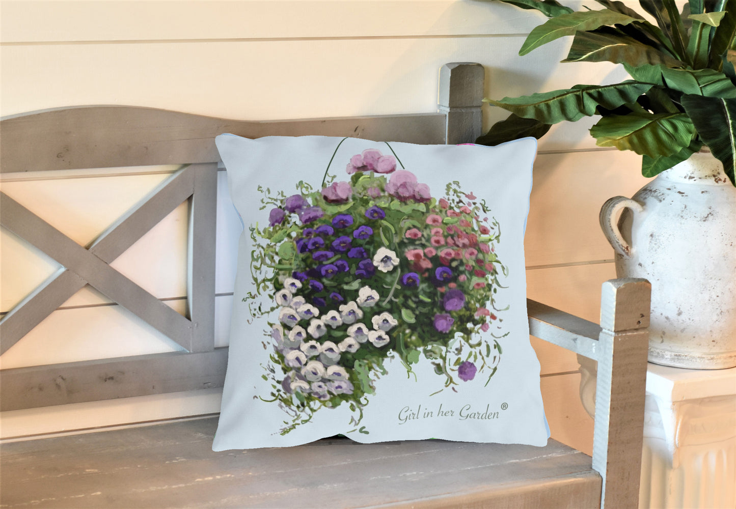 Hanging Basket Outdoor Pillow, Pillow Cover