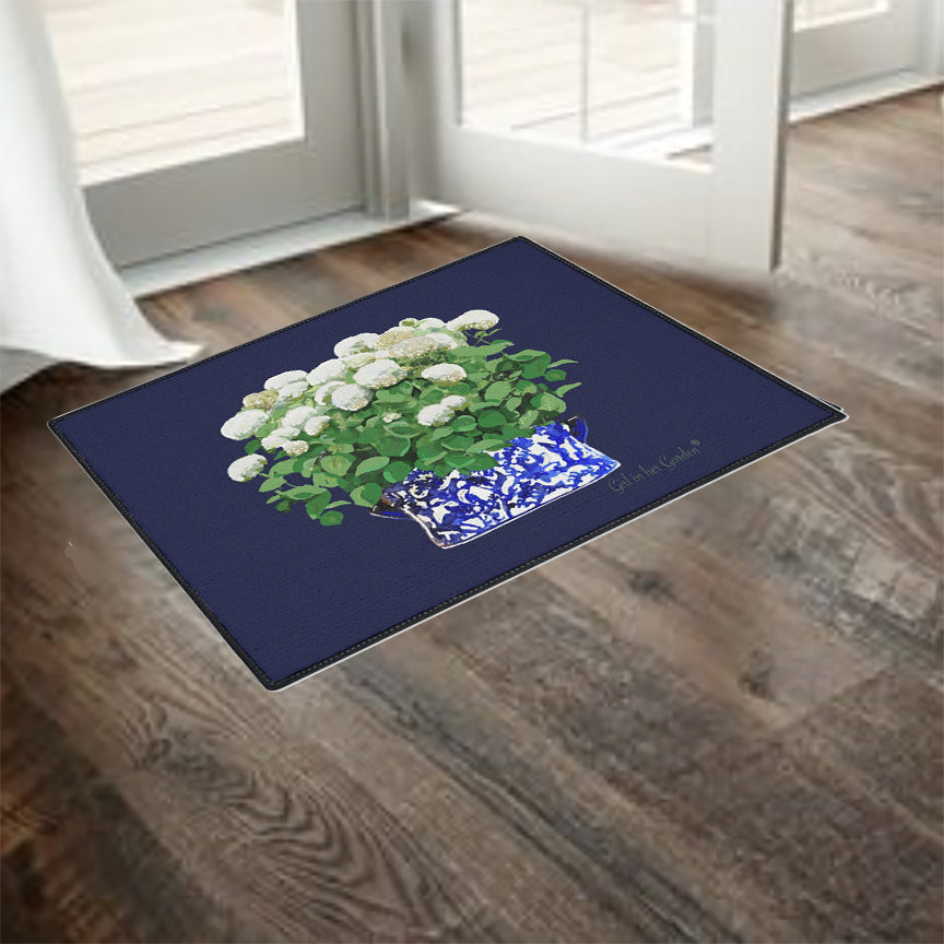 Navy Annabelle Planter Rubber Floor Mat