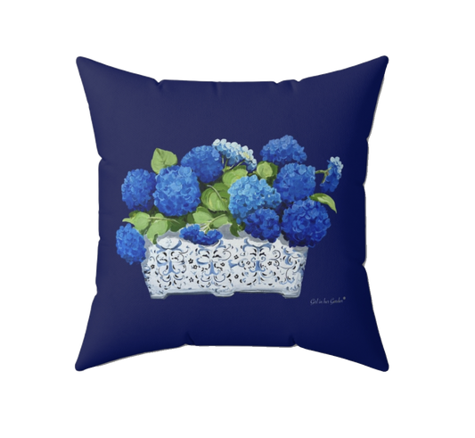 Navy Floral throw Pillow