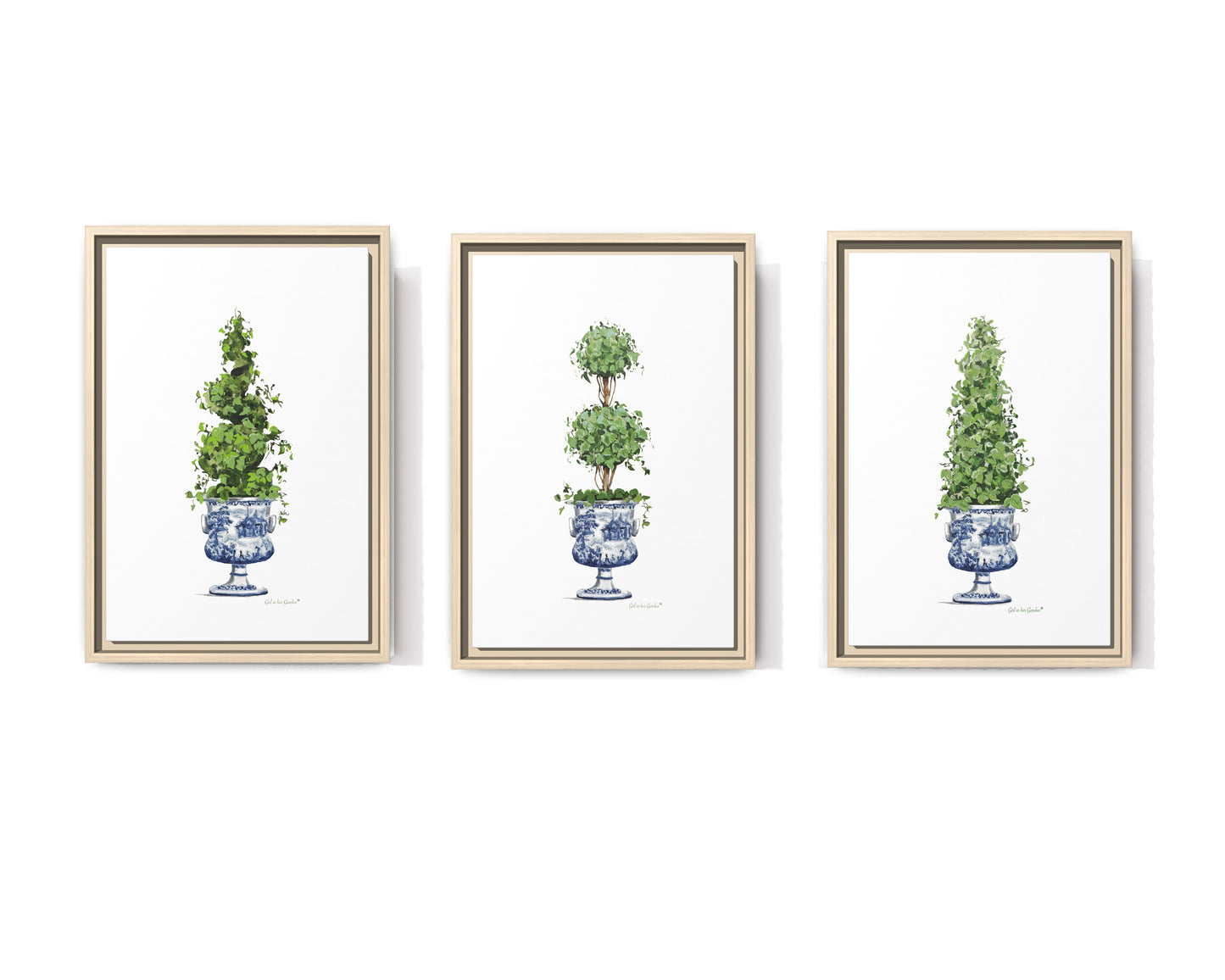 Topiary Trees, Framed Canvas Set of Three