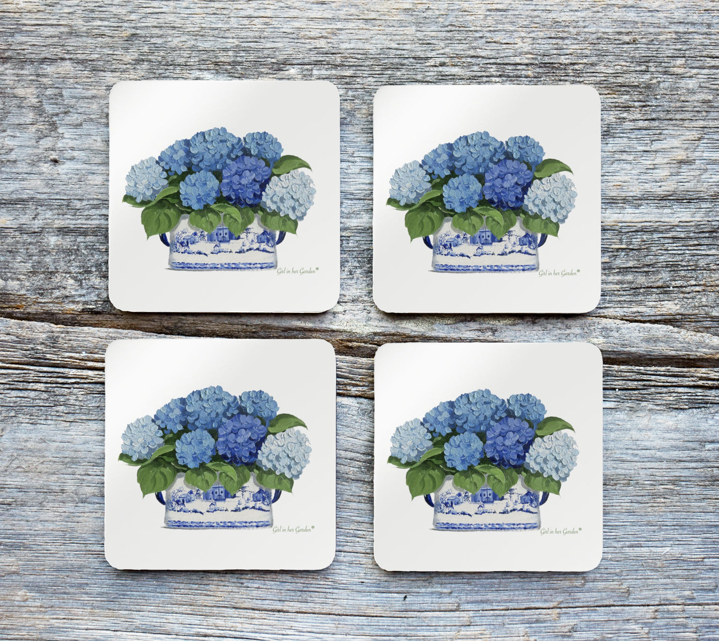 Hydrangea Floral Coaster Set