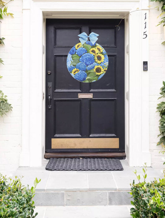 Sunflowers & Hydrangeas Door Hanger