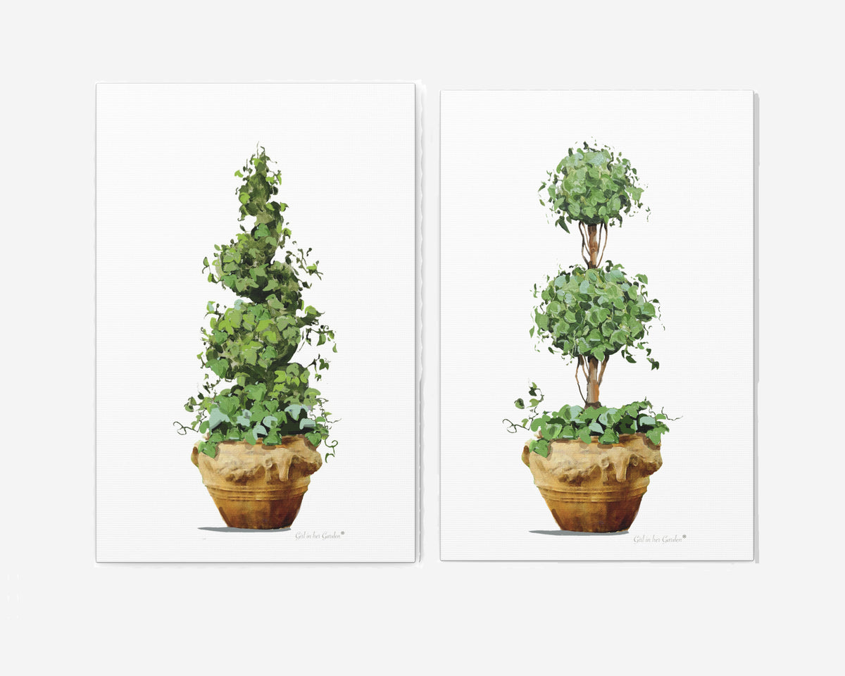 Topiary Garden Planter, Unframed Poster or Canvas Set