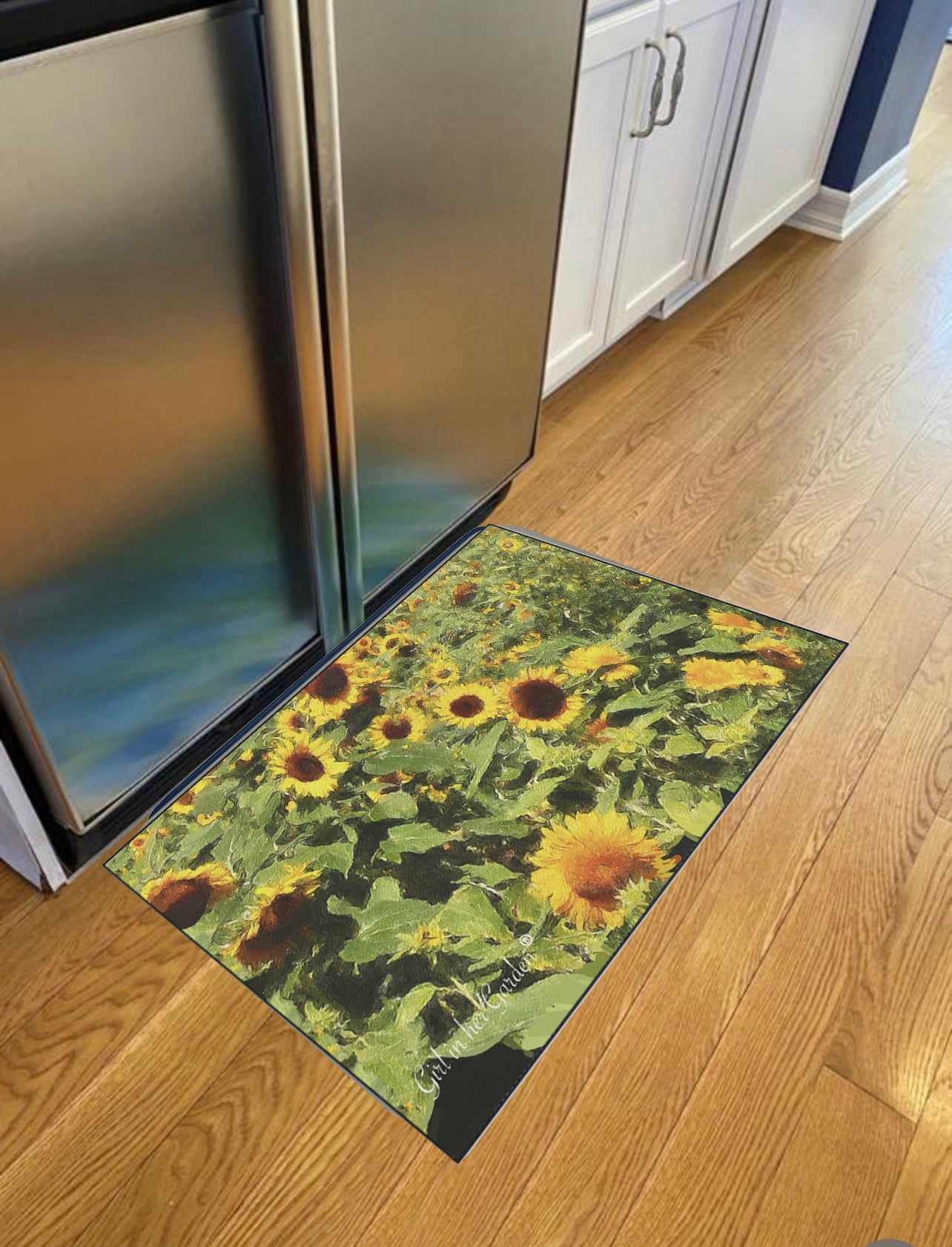 Sunflower Field Rubber Floor Mat