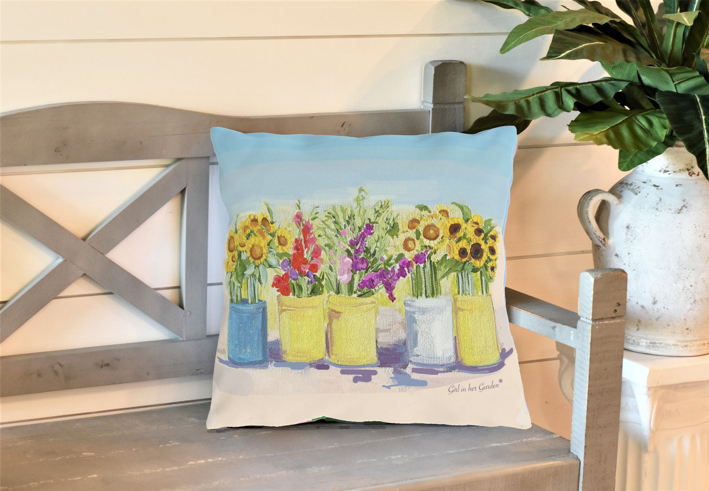 Sunflower Bouquets Outdoor Pillows