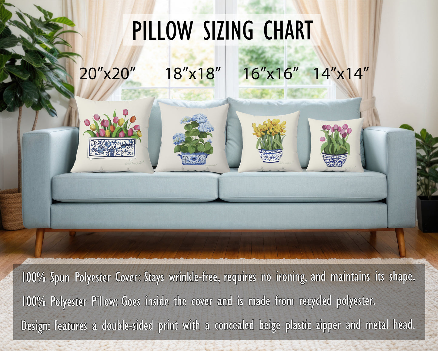 Blue Hydrangea Chinoiserie Navy Pillow, Pillow Cover