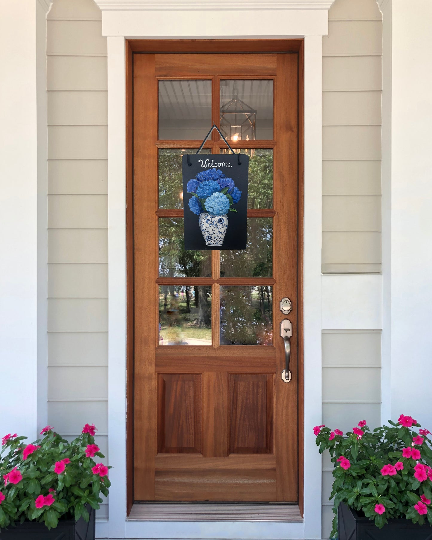 Hydrangea Welcome Slate Sign