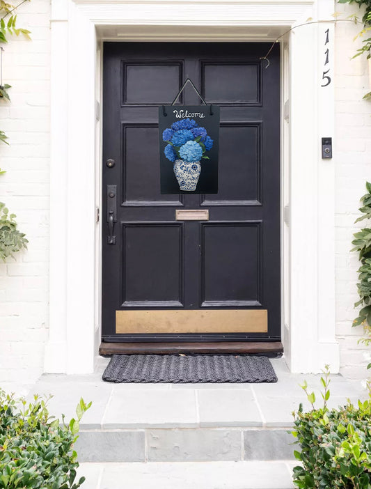 Hydrangea Welcome Slate Sign