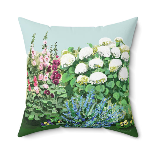 White Hydrangea Garden Pillow, Pillow Cover