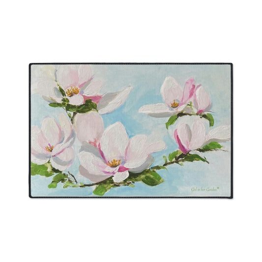 Pink Magnolias Rubber Floor Mat