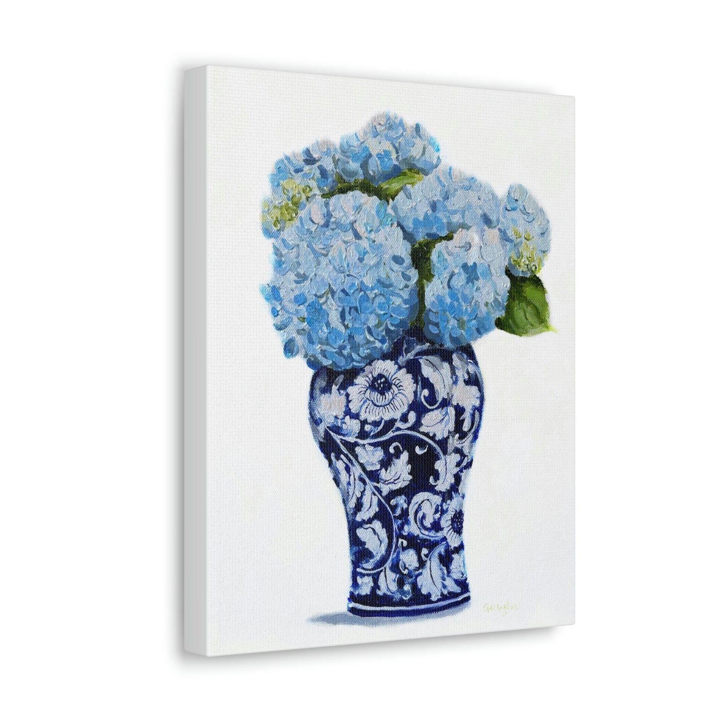 Light Blue Hydrangea & Chinoiserie Print