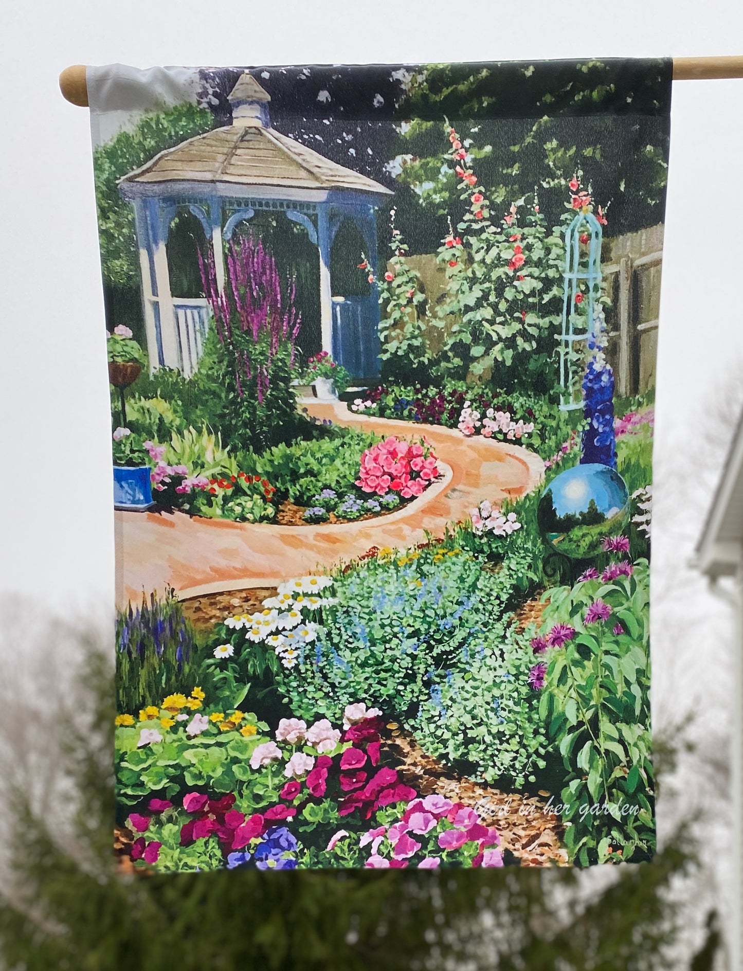 Painted Garden House Flag