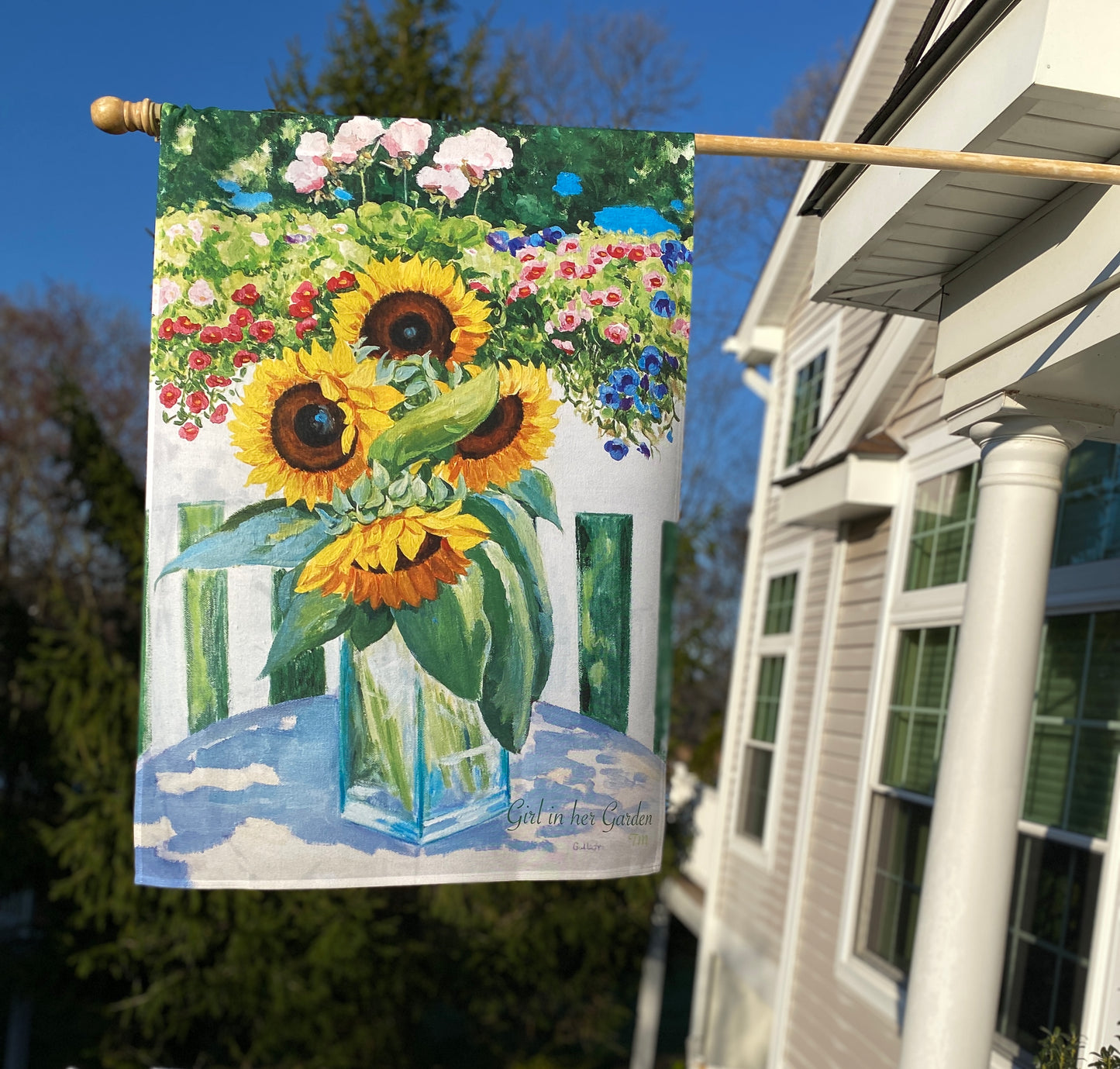 Painted Sunflowers House Flag, Garden Flag