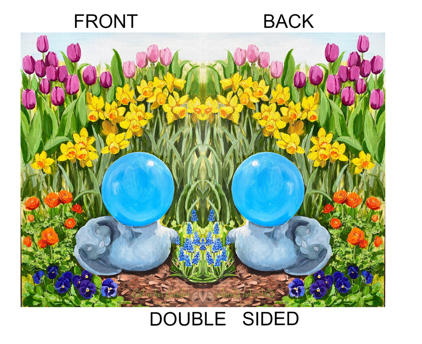 Painted Daffodils Tulips House Flag 28"x 40" Garden Flag 12"x 18"