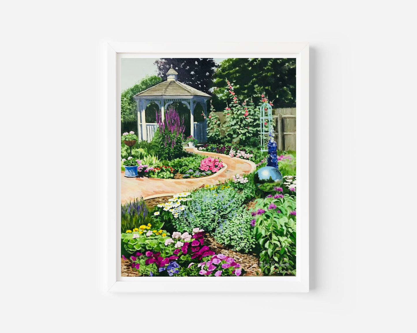 Painted Gazebo Garden Canvas Print
