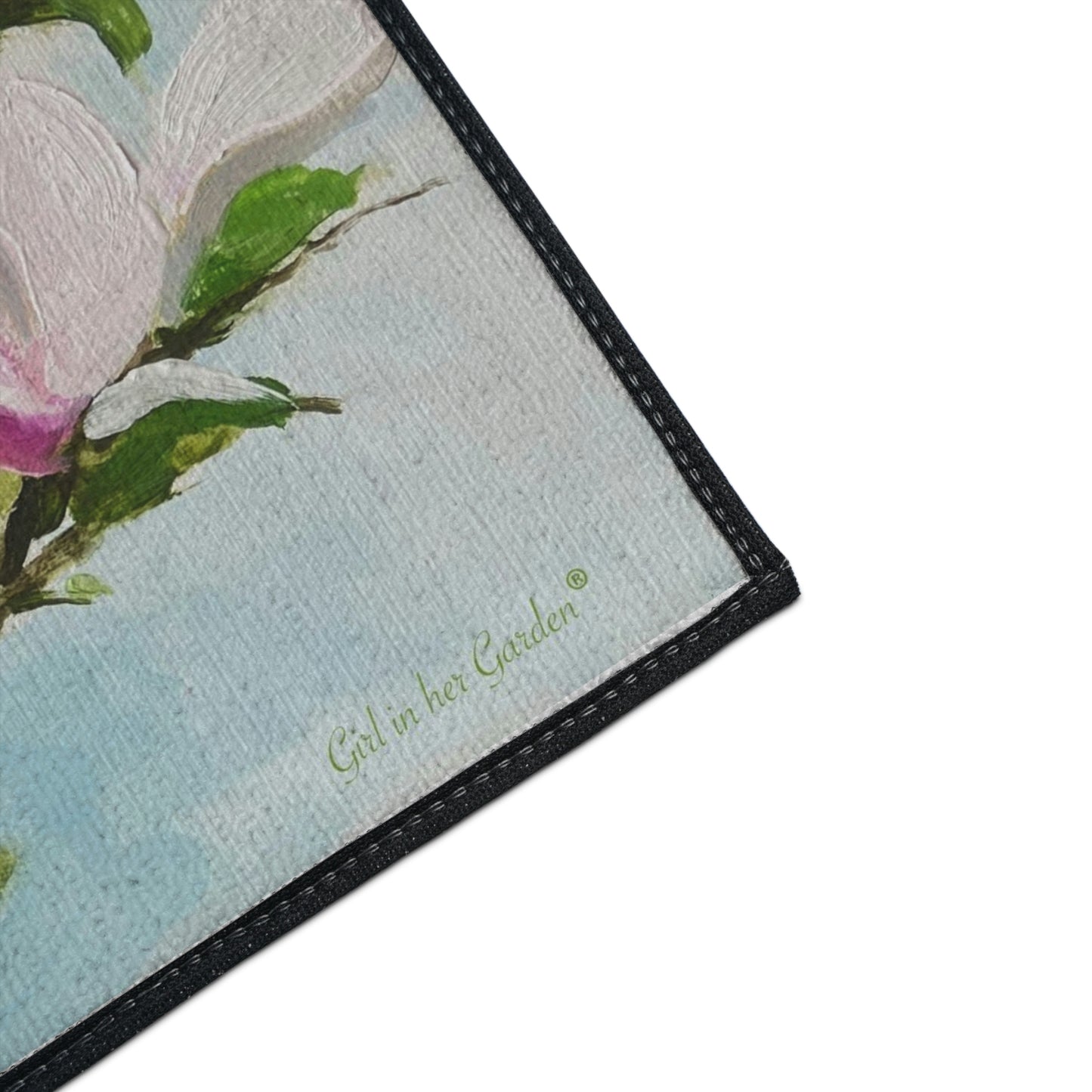 Pink Magnolias Rubber Floor Mat