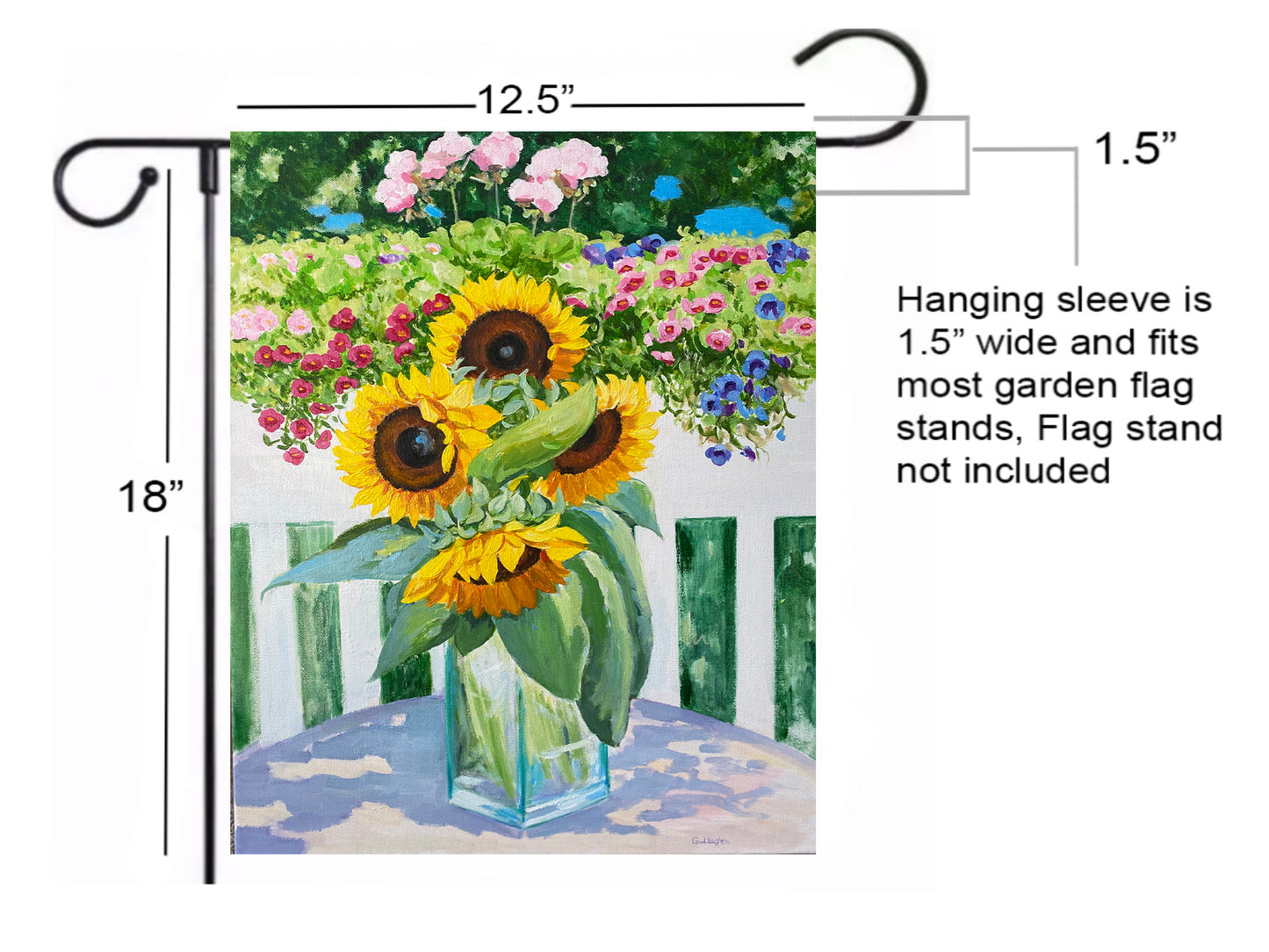 Painted Sunflowers, Garden Flag