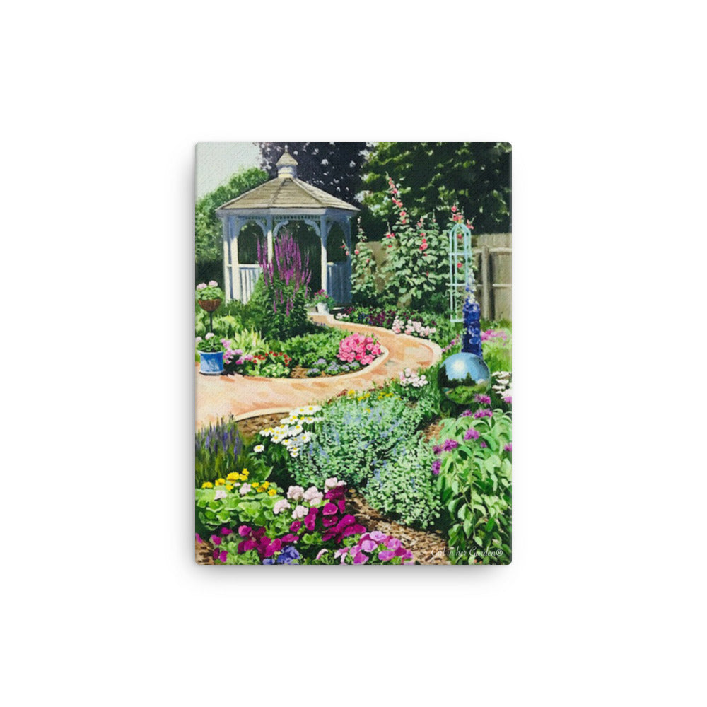 Painted Gazebo Garden Canvas Print