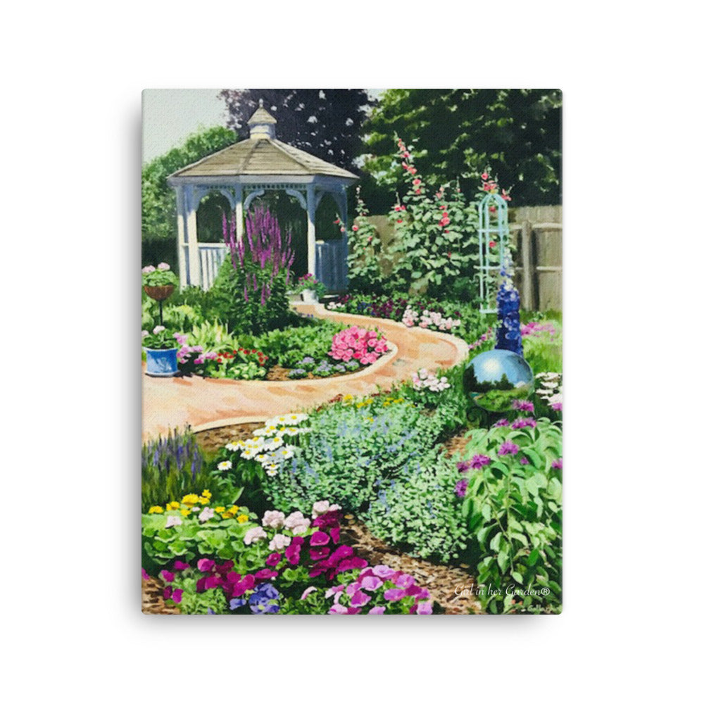 Painted Gazebo Garden Canvas Print