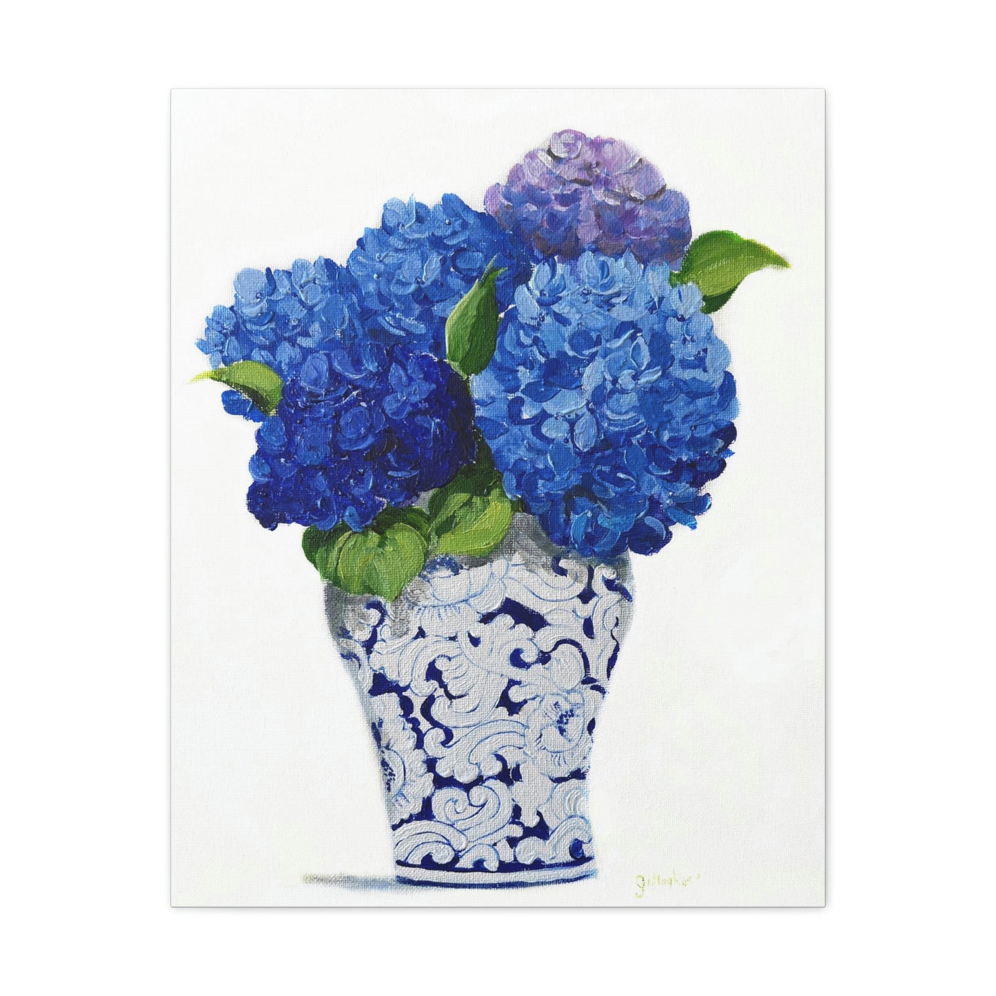 Blue Hydrangeas Chinoiserie Print