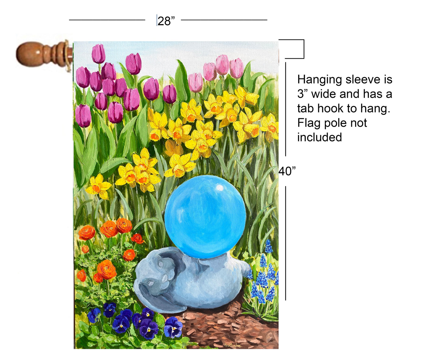 Painted Daffodils Tulips House Flag 28"x 40" Garden Flag 12"x 18"