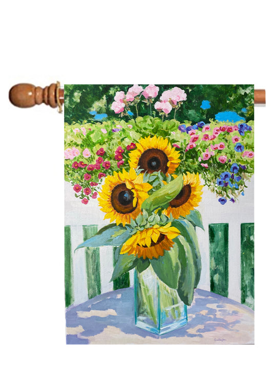 Painted Sunflowers House Flag, Garden Flag