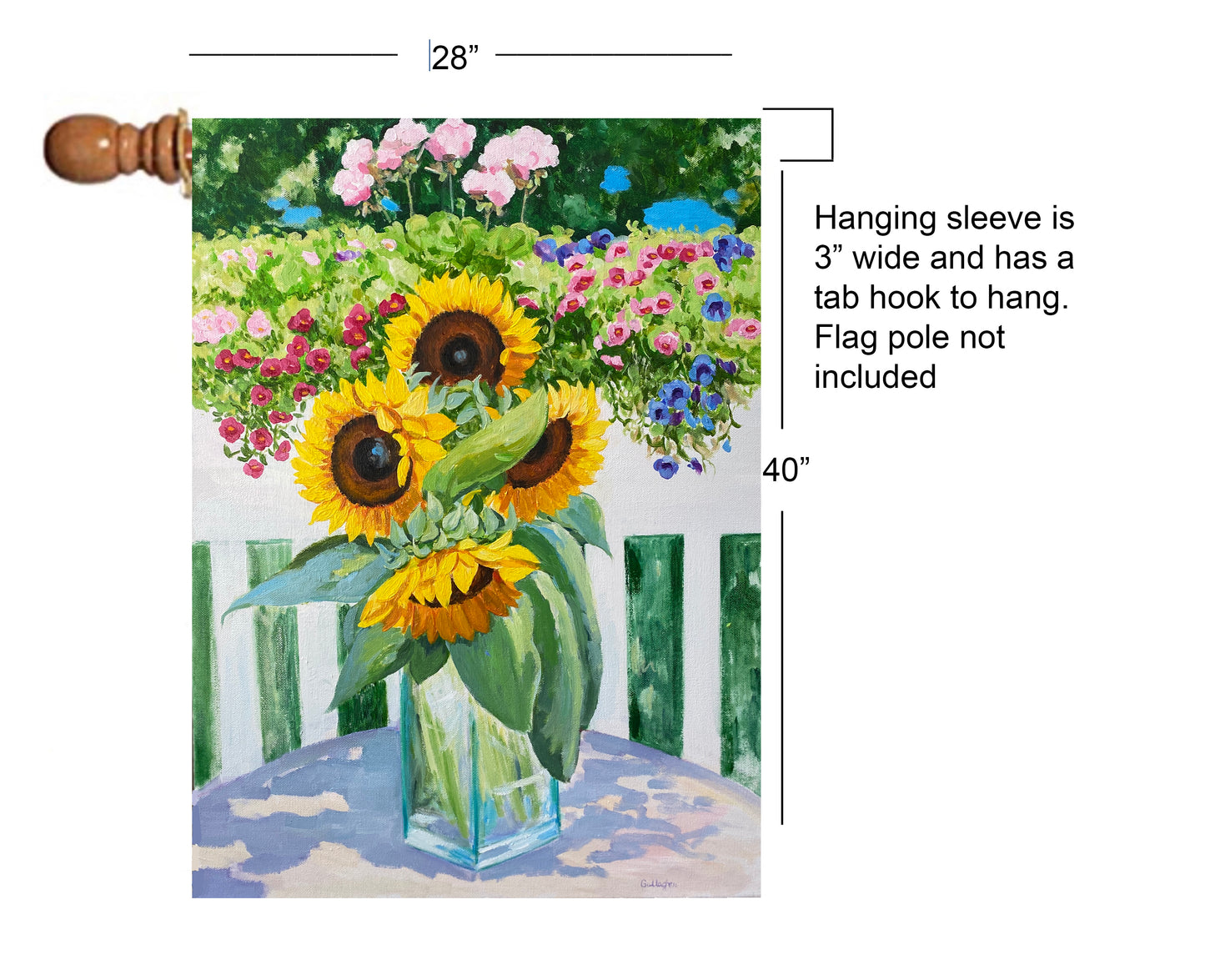 Painted Sunflowers House Flag, Garden Flag