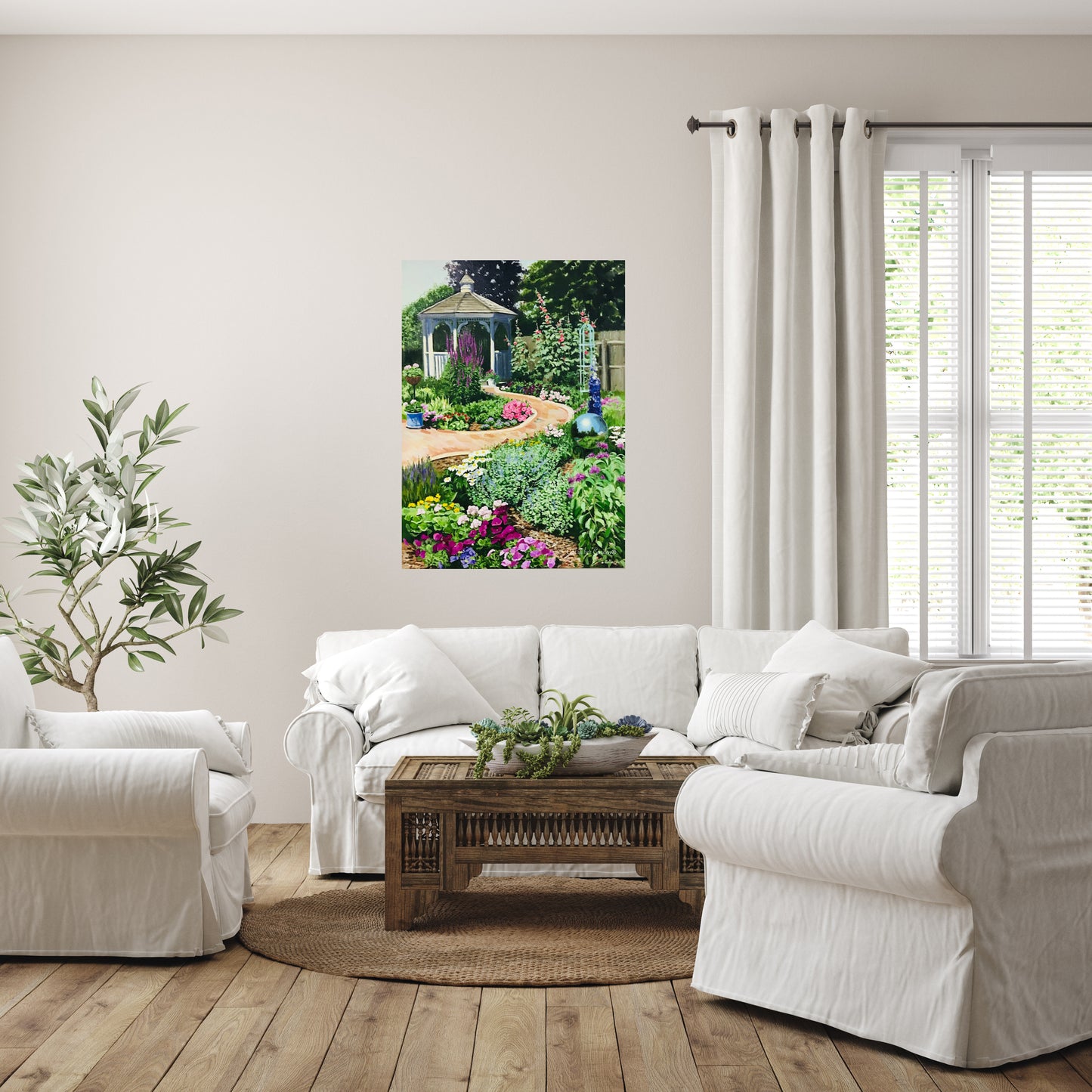 Painted Gazebo Garden Canvas Print
