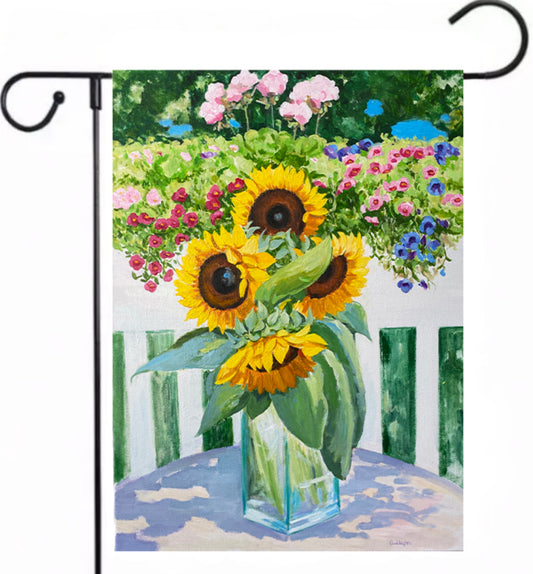 Painted Sunflowers, Garden Flag