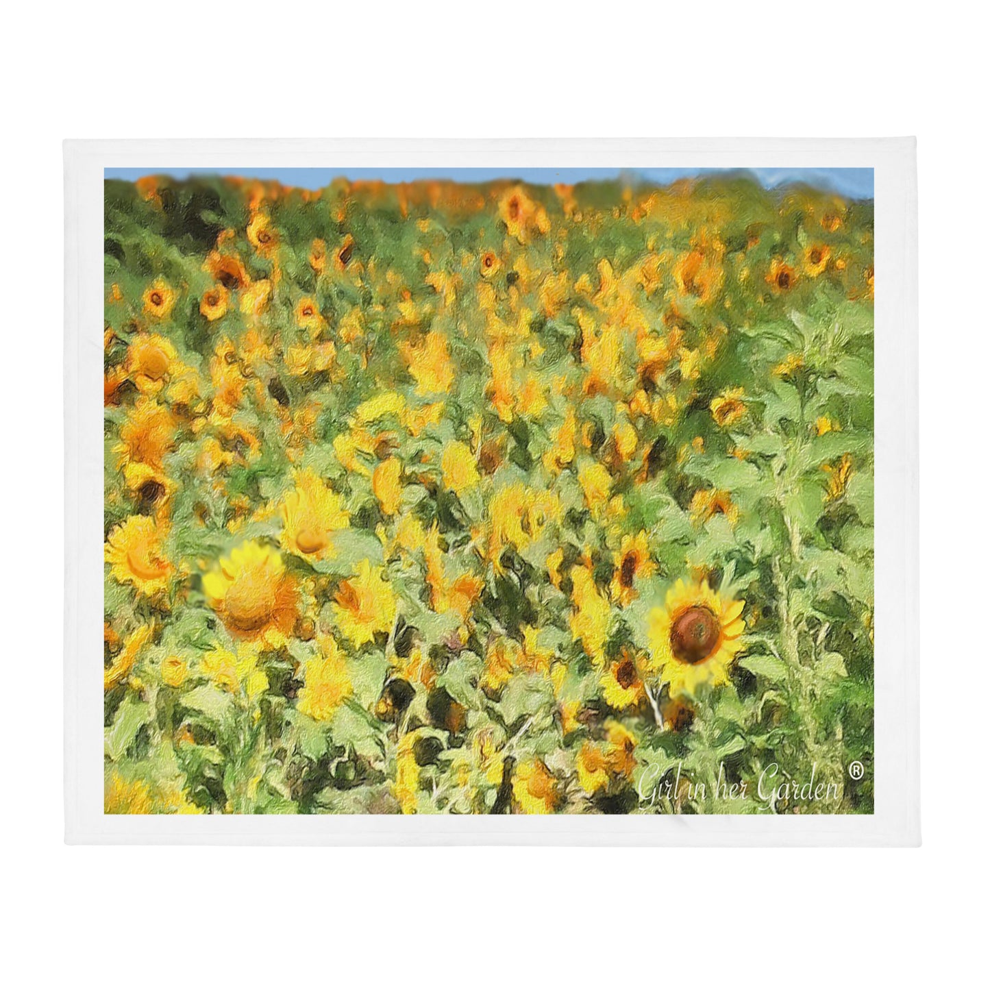Sunflower Field 2 Throw Blanket