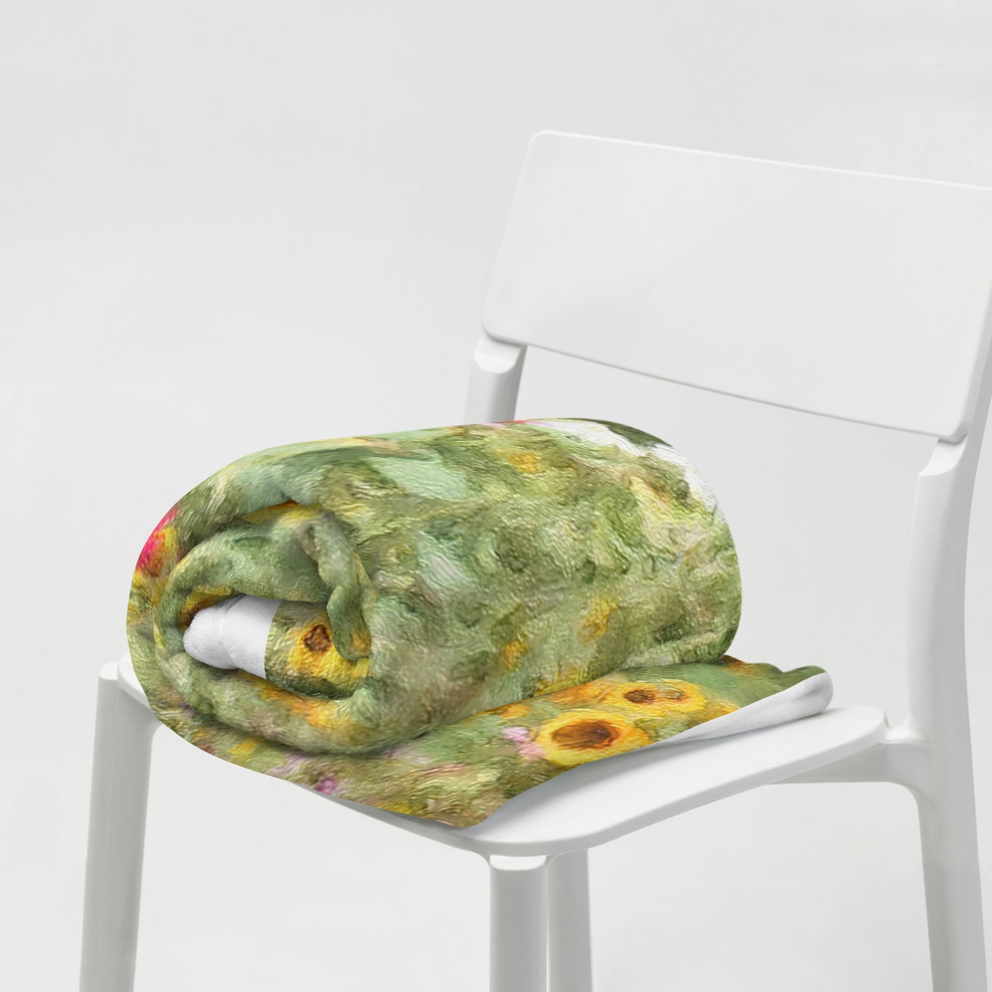 Pink Cosmos & Sunflower Throw Blanket