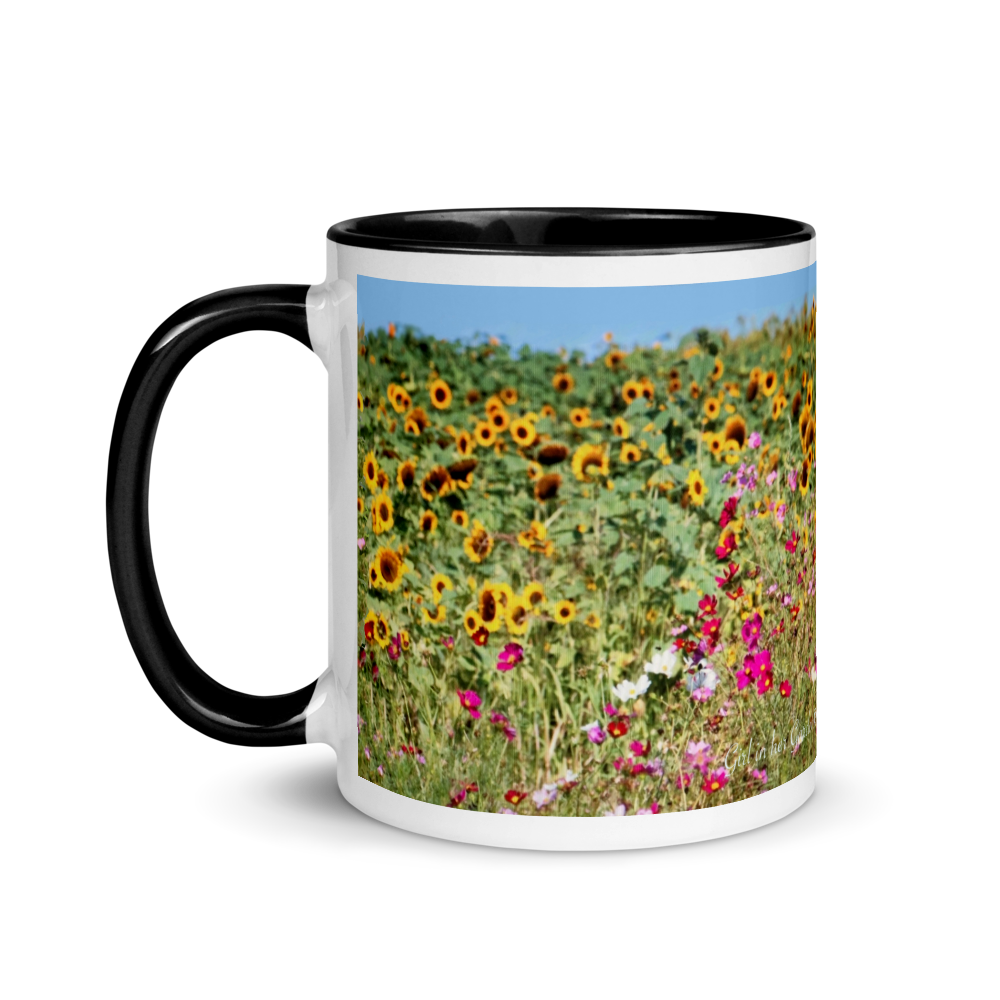 Sunflower Field Mug with Color Inside