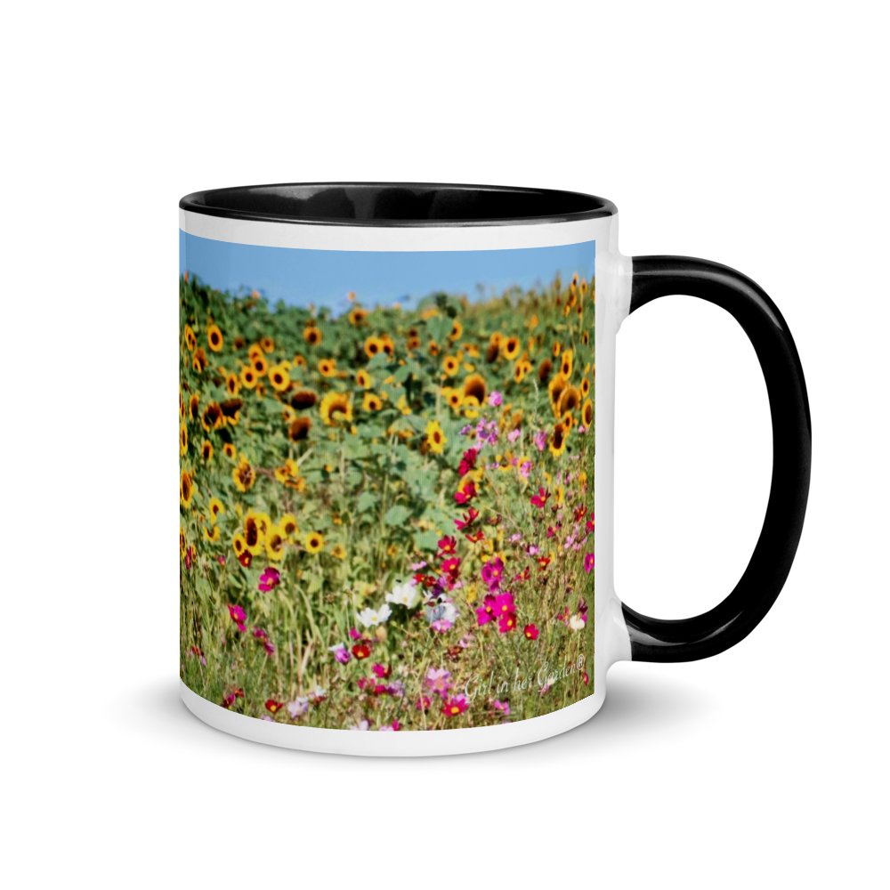 Sunflower Field Mug with Color Inside