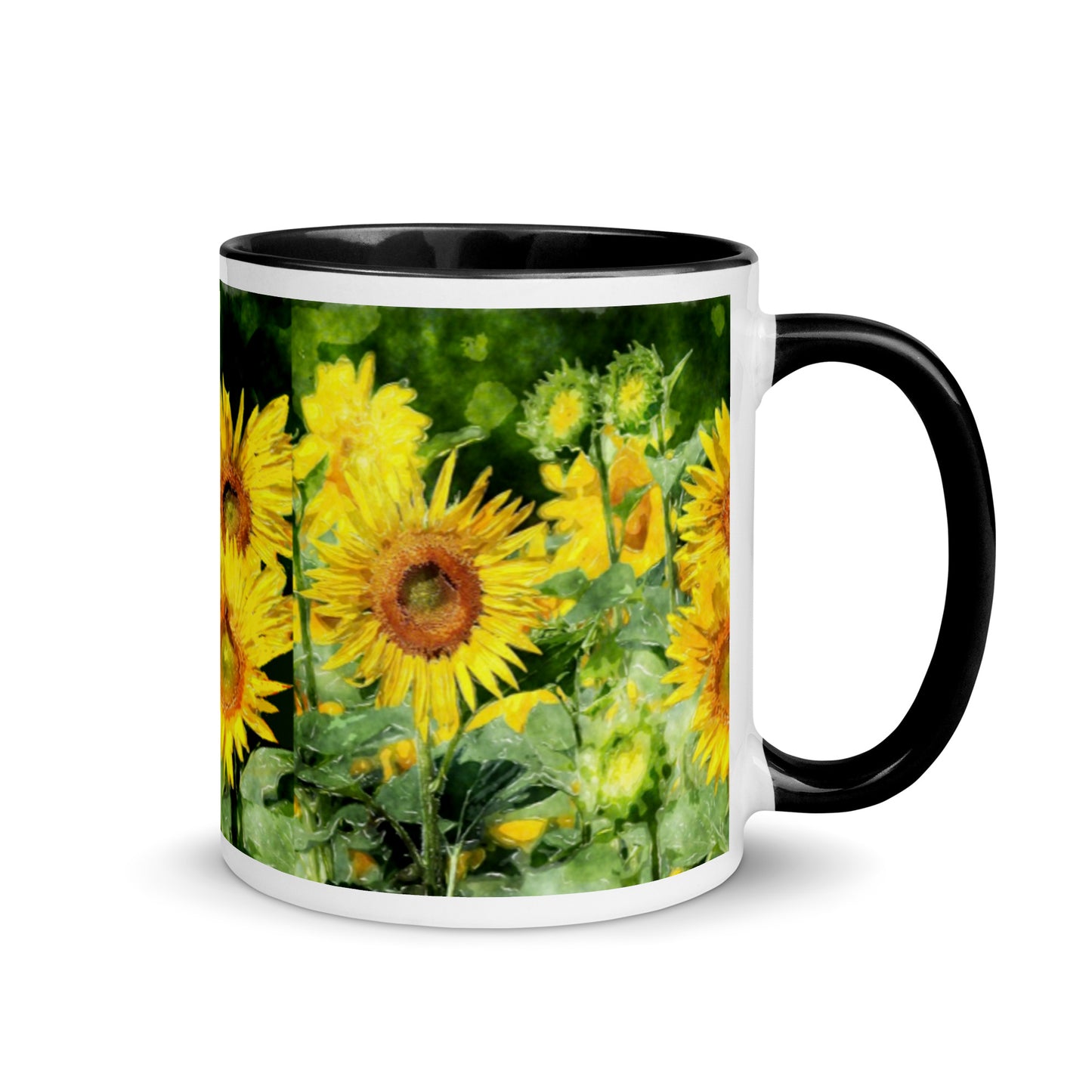 Sunflower Mug with Color Inside