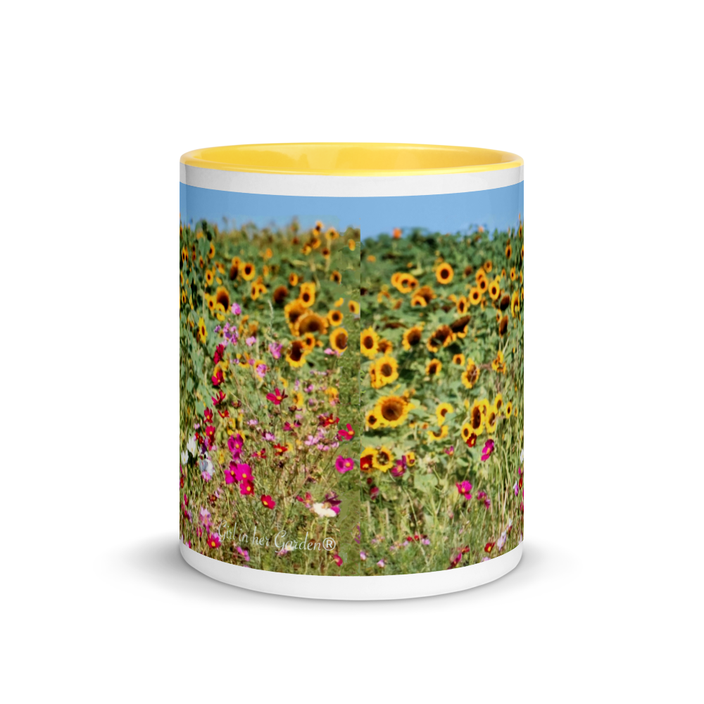 Sunflower Field Mug with Color Inside