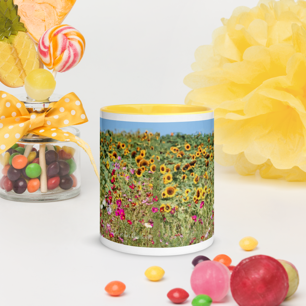 Sunflower Field Mug with Color Inside