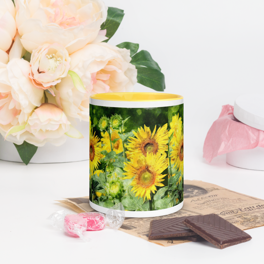 Sunflower Mug with Color Inside