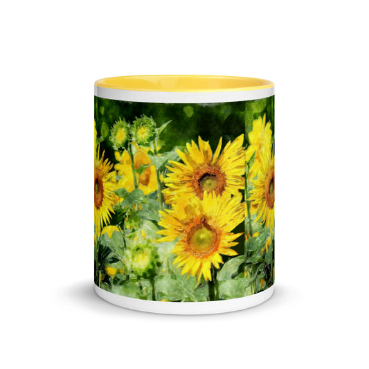 Sunflower Mug with Color Inside