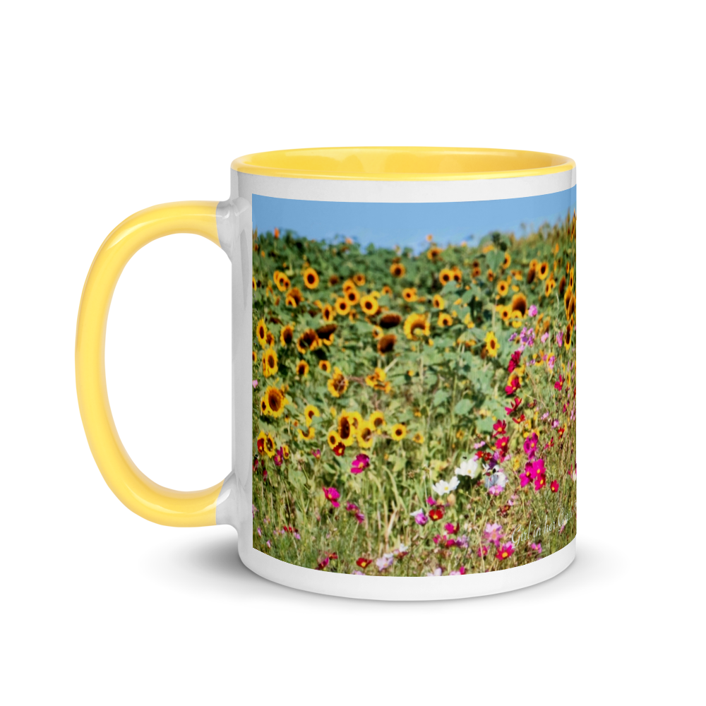 Sunflower Field Mug with Color Inside