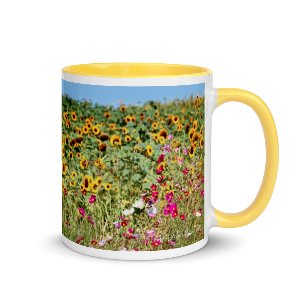 Sunflower Field Mug with Color Inside