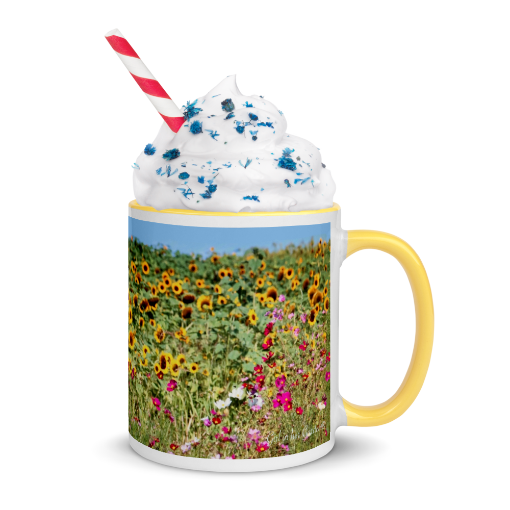 Sunflower Field Mug with Color Inside